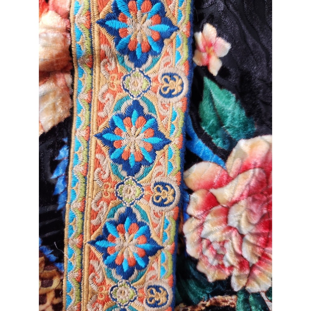 Johnny Was Merhawi Reversible Kimono XXL Black Burnout Velvet Dragon Floral NEW - Picture 8 of 16